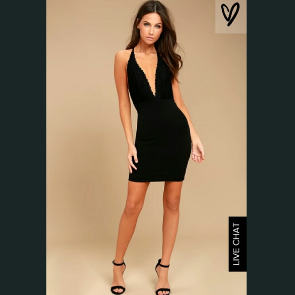 NWOT LULU’S Black Halter Dress👗 - Picture 2 of 8